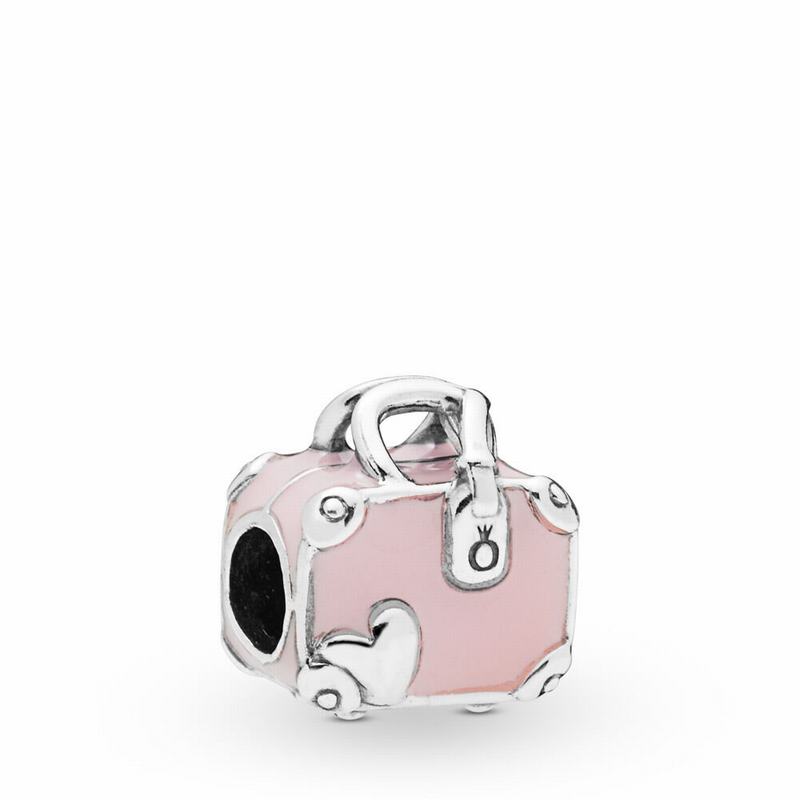 Pandora Pink Travel Bag Charm - Sterling Silver/Enamel/Pink - Canada | TI1512YZ